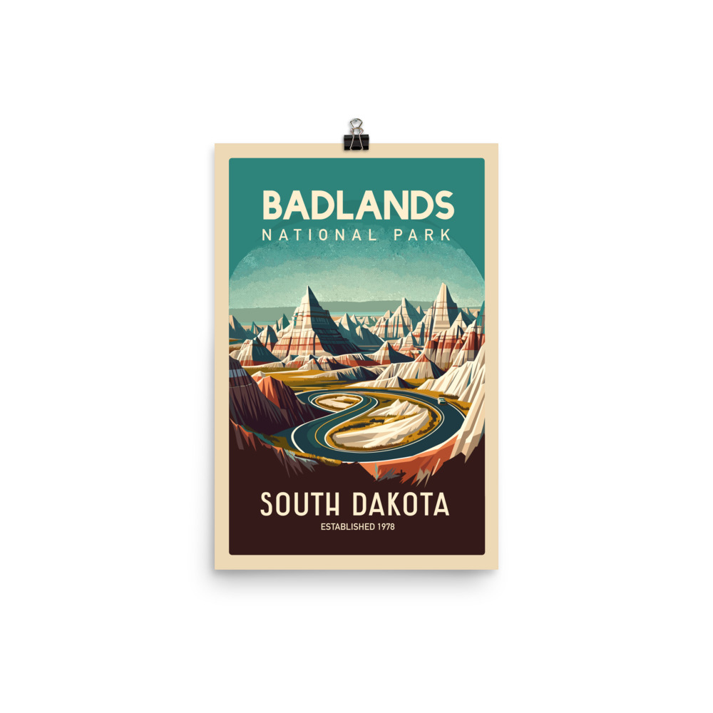 Badlands National Park, South Dakota — Low-poly art print by Fenix Weben | Tiny Republic
