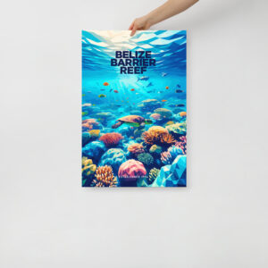 Belize Barrier Reef, Belize — Low-poly art print by Fenix Weben | Tiny Republic