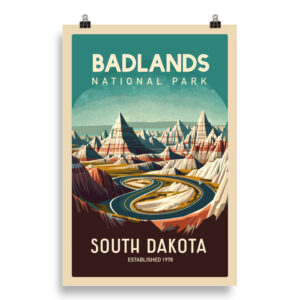 Badlands National Park, South Dakota — Low-poly art print by Fenix Weben | Tiny Republic