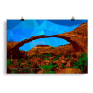 Landscape Arch, Arches National Park, Utah — Low-poly art print by Fenix Weben | Tiny Republic